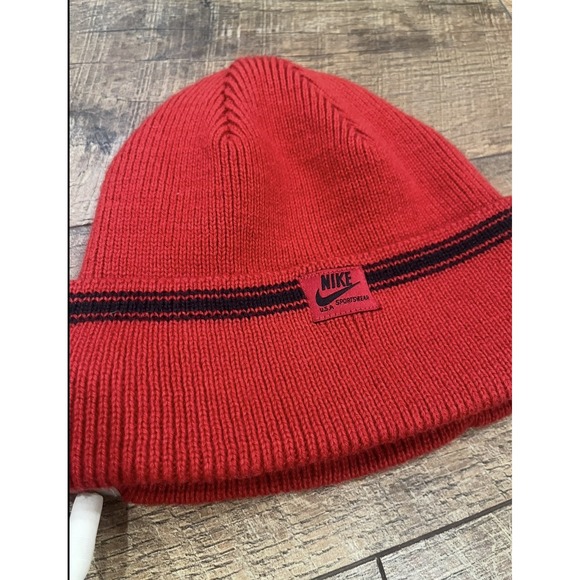NEW Vintage Y2k Nike Audio Headphones Beanie Red‎ 2000s Techwear *Works* NWOT - Picture 3 of 6